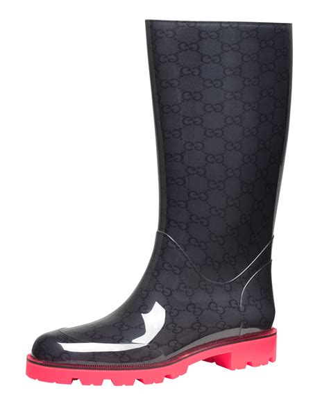 gucci rain boots pink sole|Gucci ankle boots on sale.